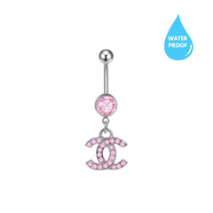 PRE ORDER Pink Double CC Belly Ring