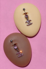 PRE ORDER Pink Double CC Belly Ring