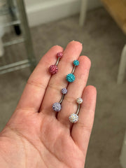 Titanium Bedazzled Belly Ring