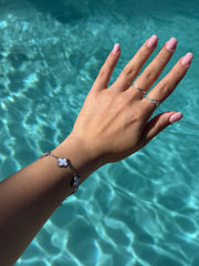 White Silver Clover Bracelet