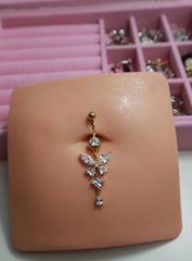 Gold Butterfly Belly Ring