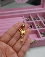 Gold Butterfly Belly Ring