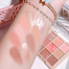 Brown Coral Gold Eyeshadow Palette 9 Shades