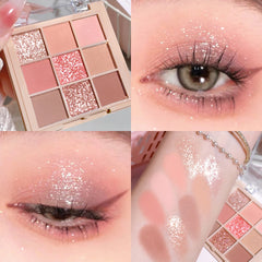 Brown Coral Gold Eyeshadow Palette 9 Shades