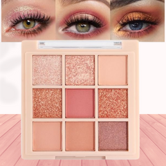 Brown Coral Gold Eyeshadow Palette 9 Shades