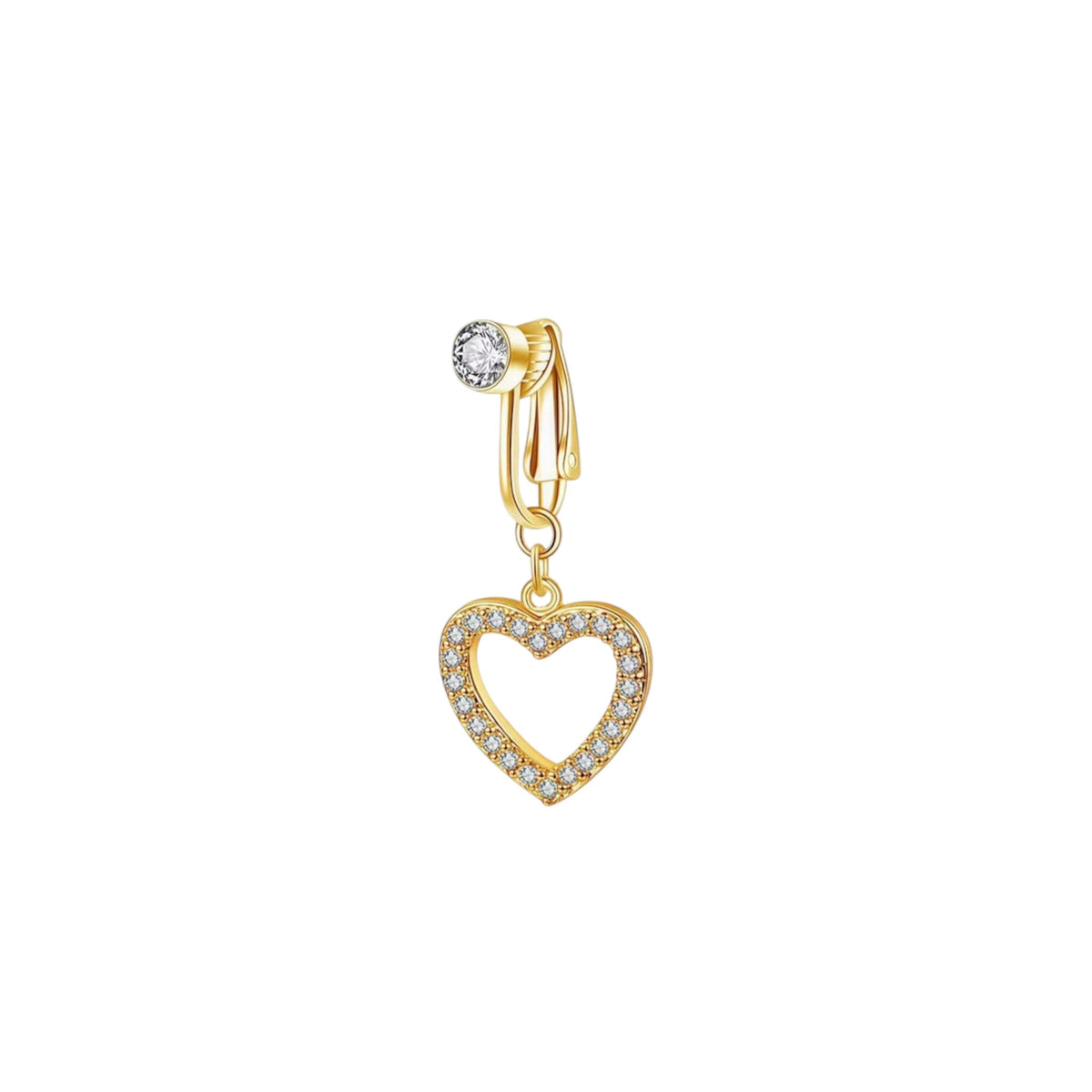 Gold Luv Clip On Belly Ring