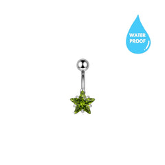 Army Green Star Belly Ring