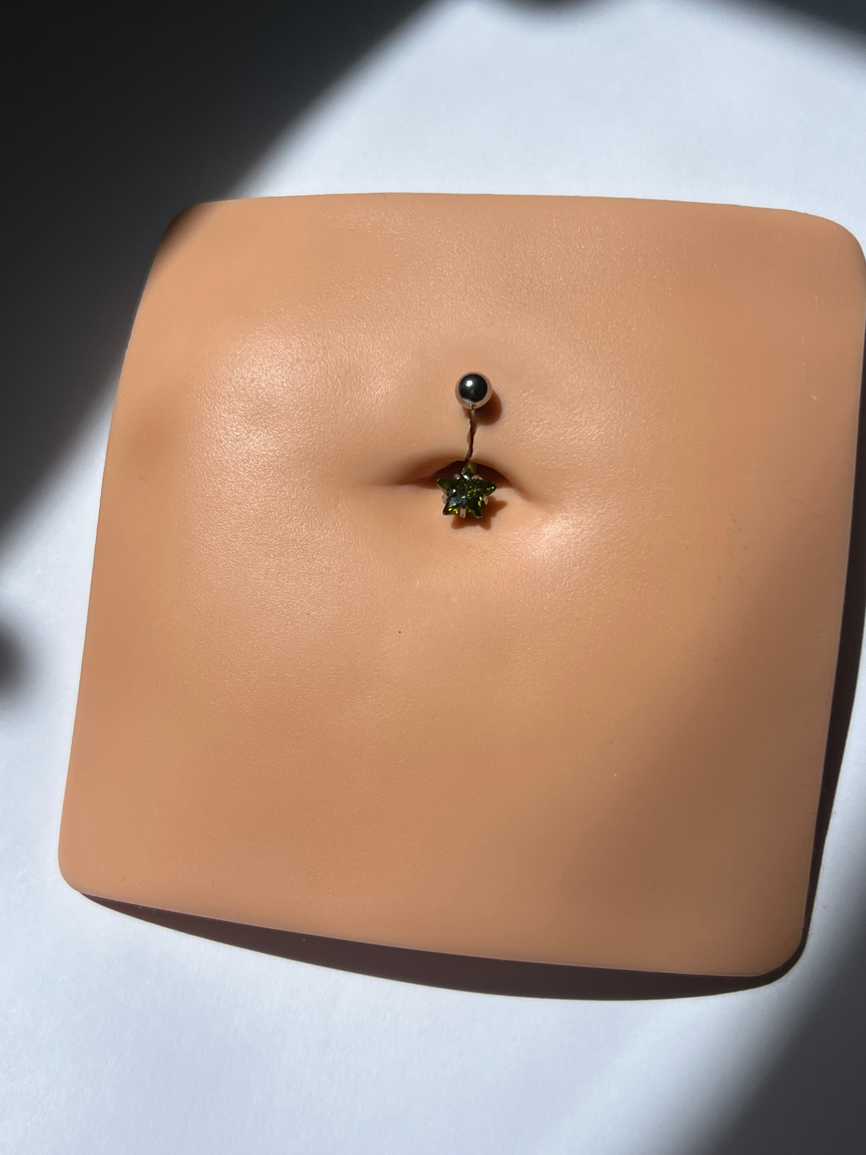 Army Green Star Belly Ring