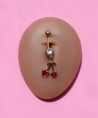 PRE ORDER Gold Cherry Belly Ring