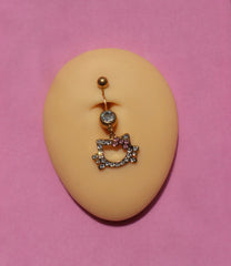 Gold Kitty Belly Ring