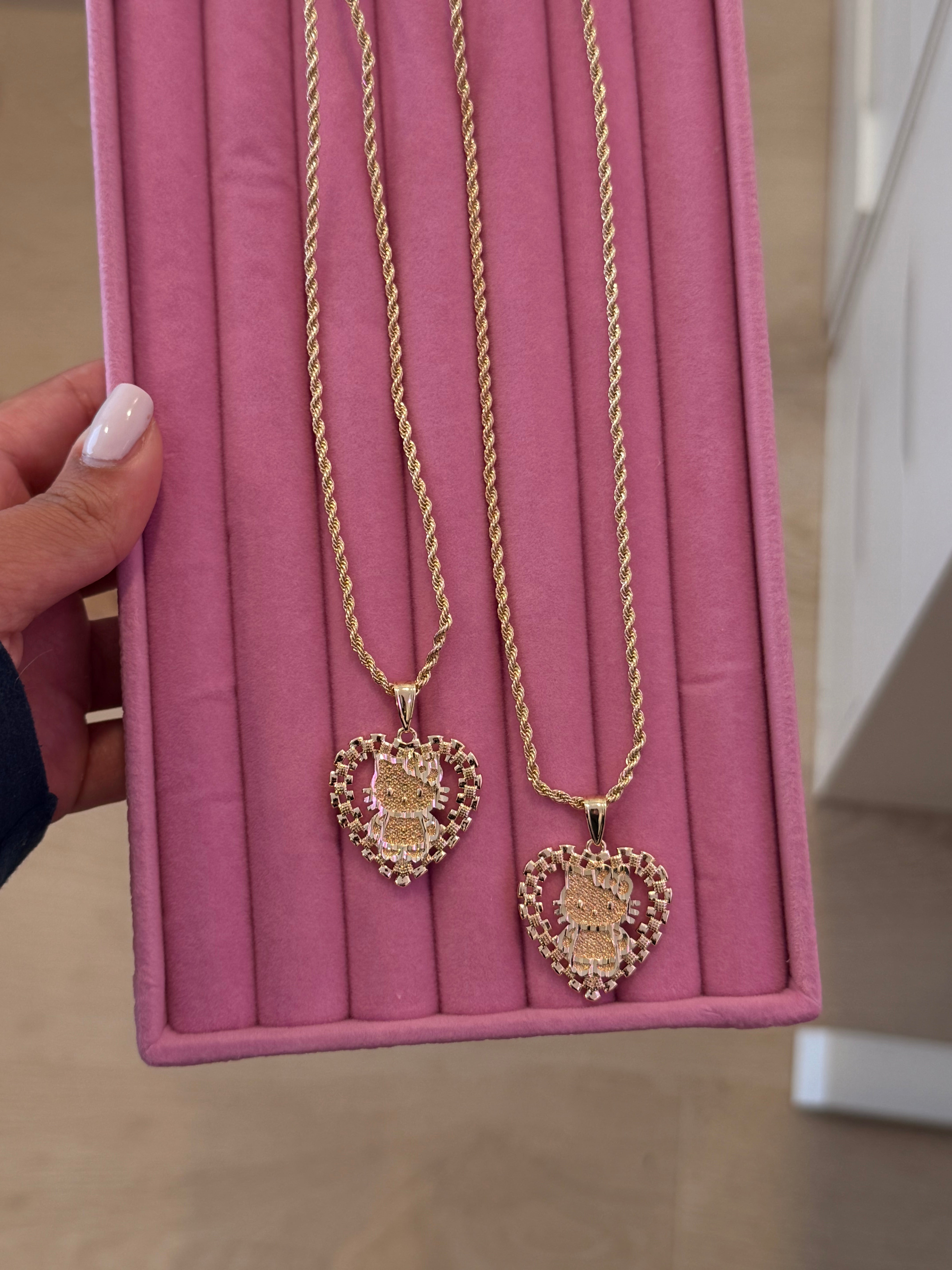 Kitty Heart Necklace