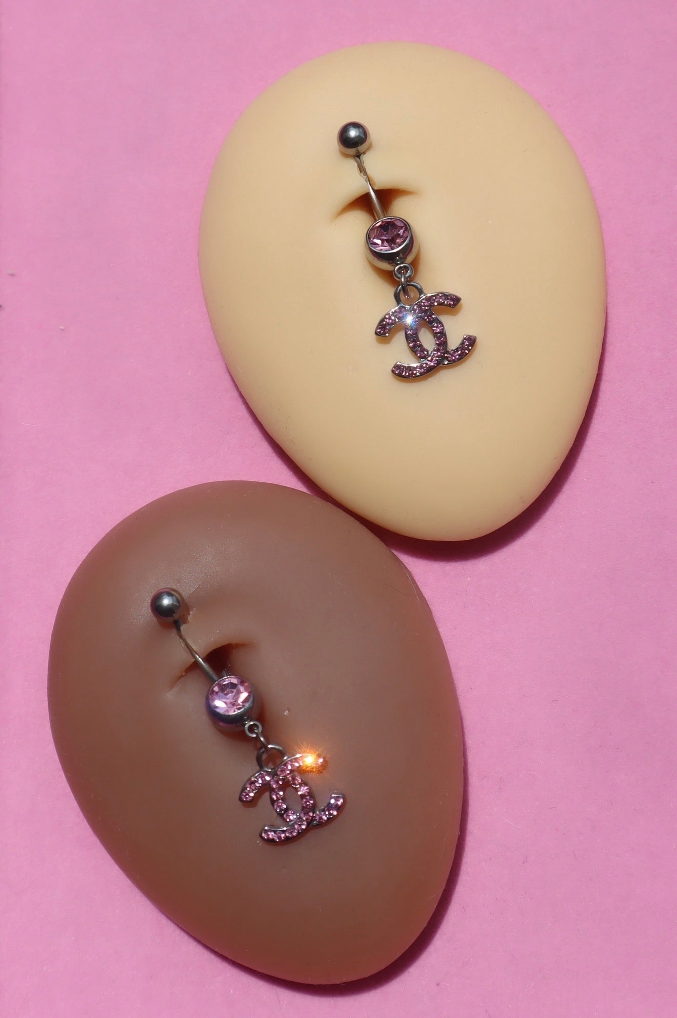 PRE ORDER Pink Double CC Belly Ring