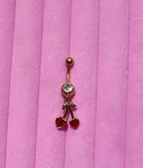 PRE ORDER Gold Cherry Belly Ring