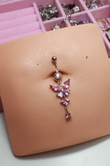 PRE ORDER Pink Butterfly Belly Ring