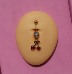 PRE ORDER Gold Cherry Belly Ring