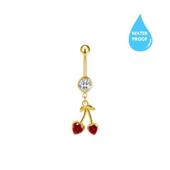 PRE ORDER Gold Cherry Belly Ring