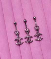PRE ORDER Pink Double CC Belly Ring