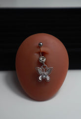 Glittery Butterfly Belly Ring