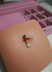 Opal Clip On Belly Ring