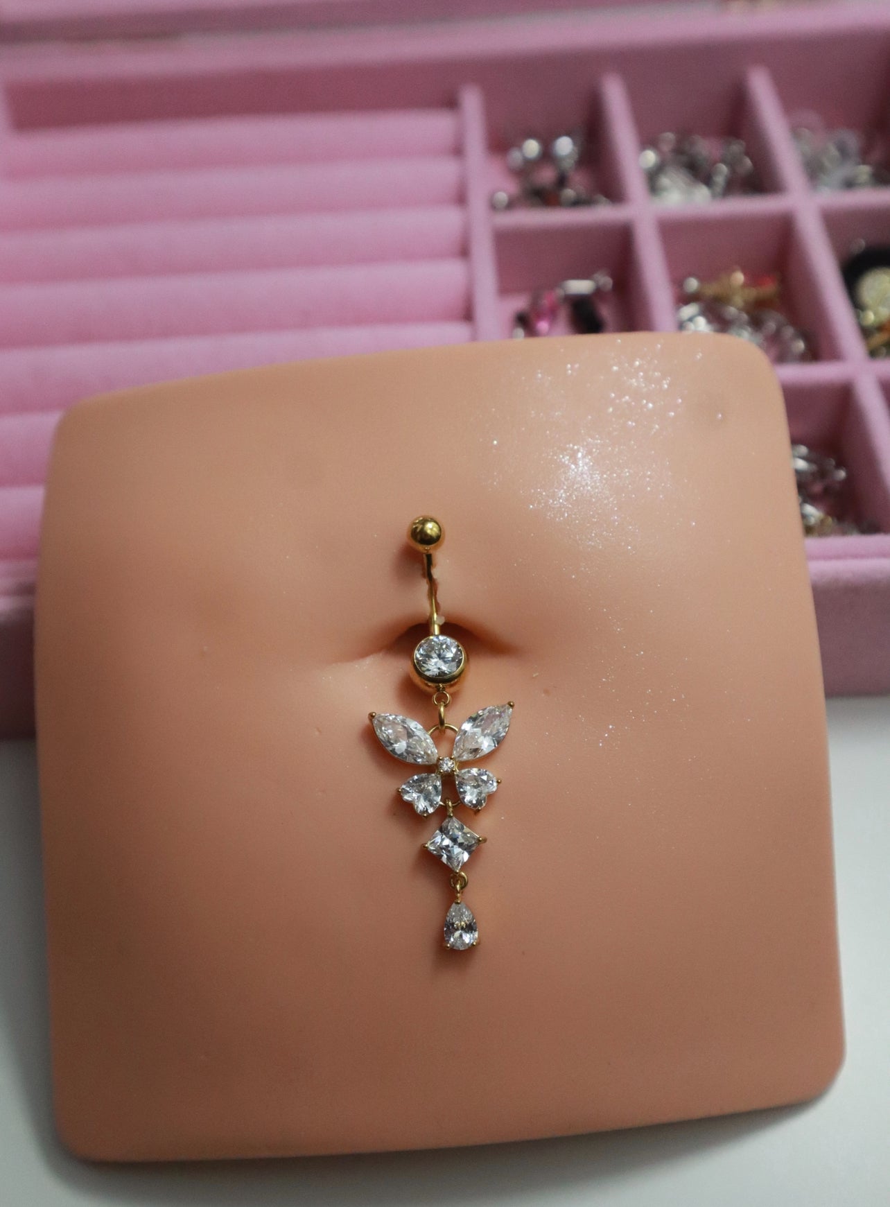 Gold Butterfly Belly Ring