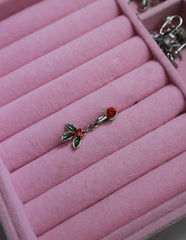 Fake Mistletoe Clip On Belly Ring