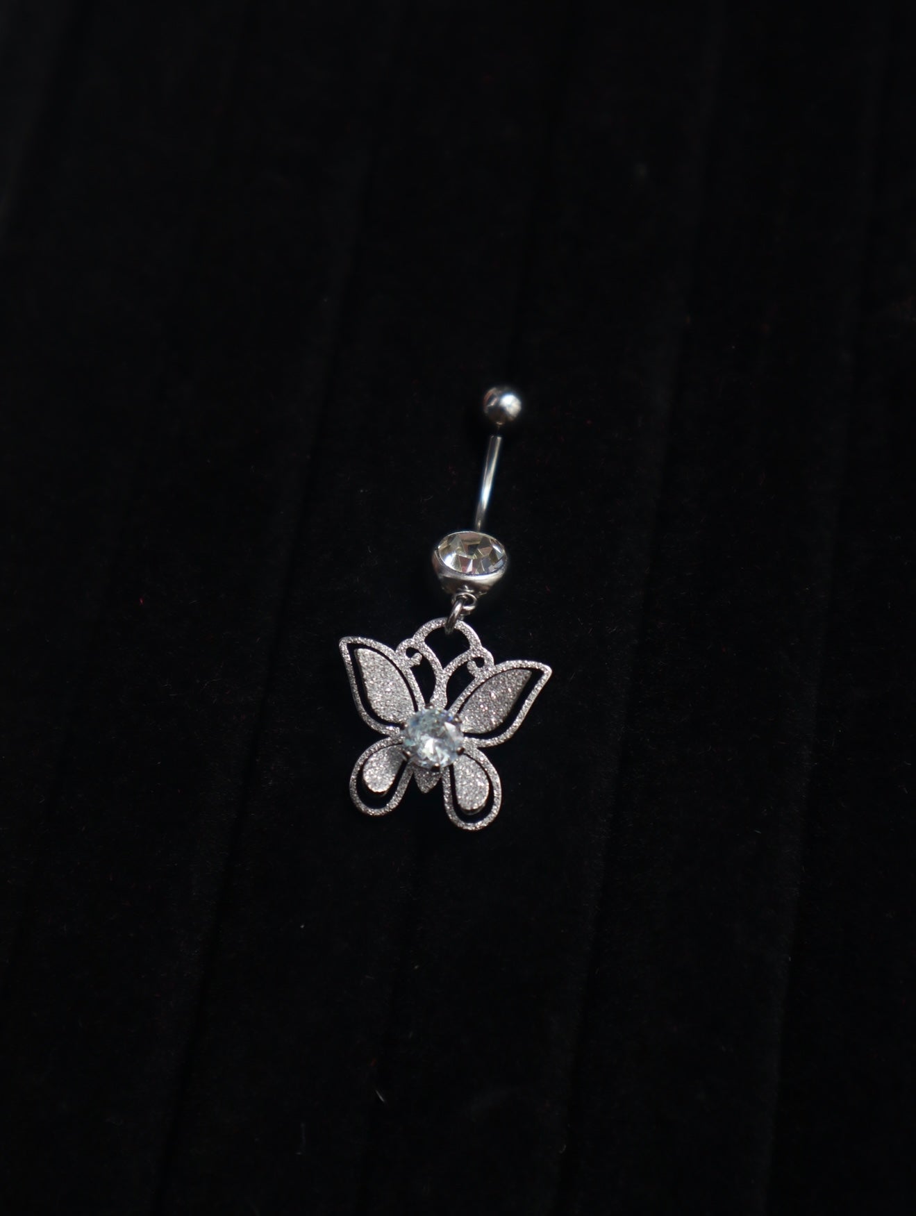 Glittery Butterfly Belly Ring