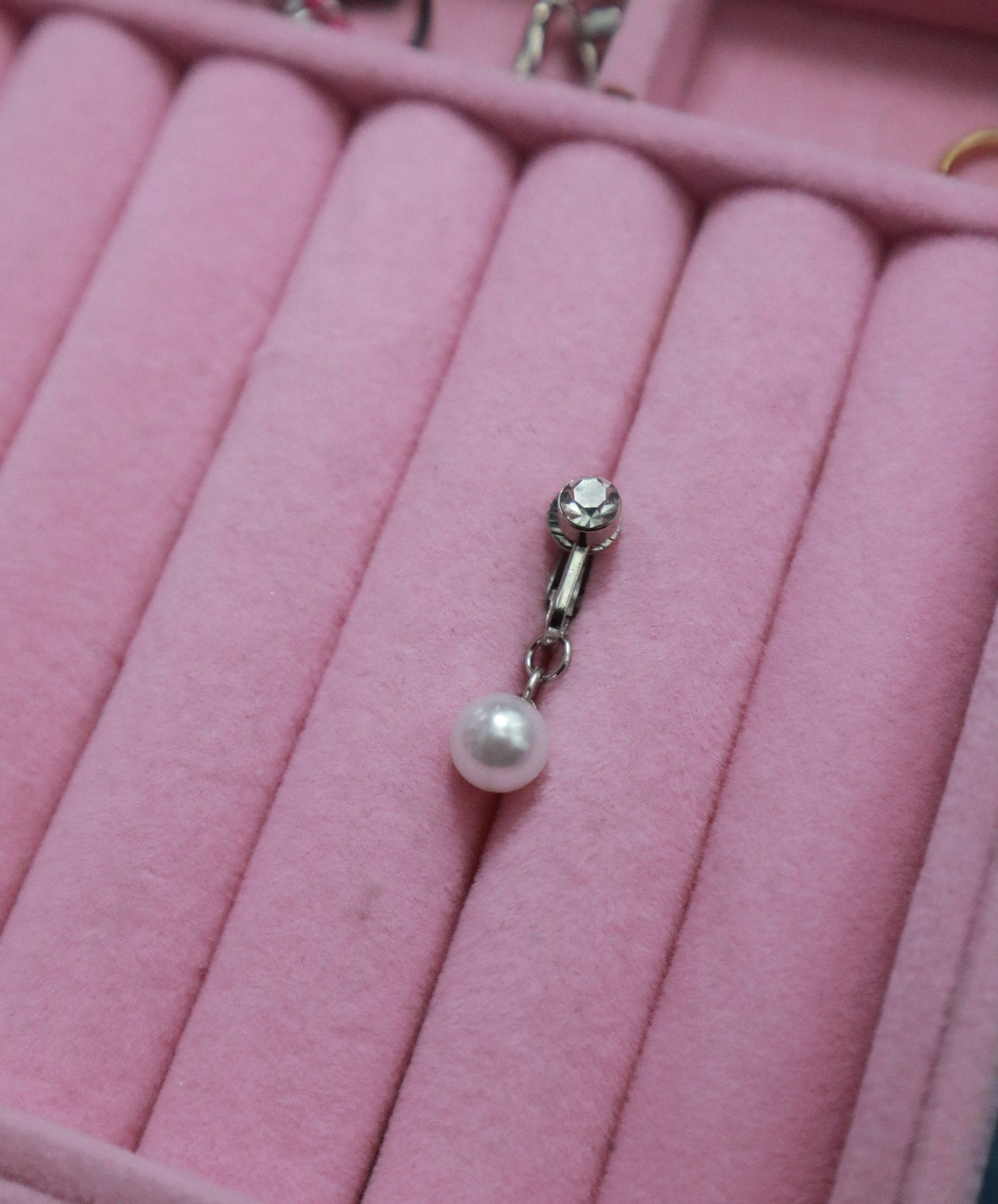 Pearly Clip On Belly Ring