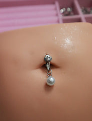 Pearly Clip On Belly Ring