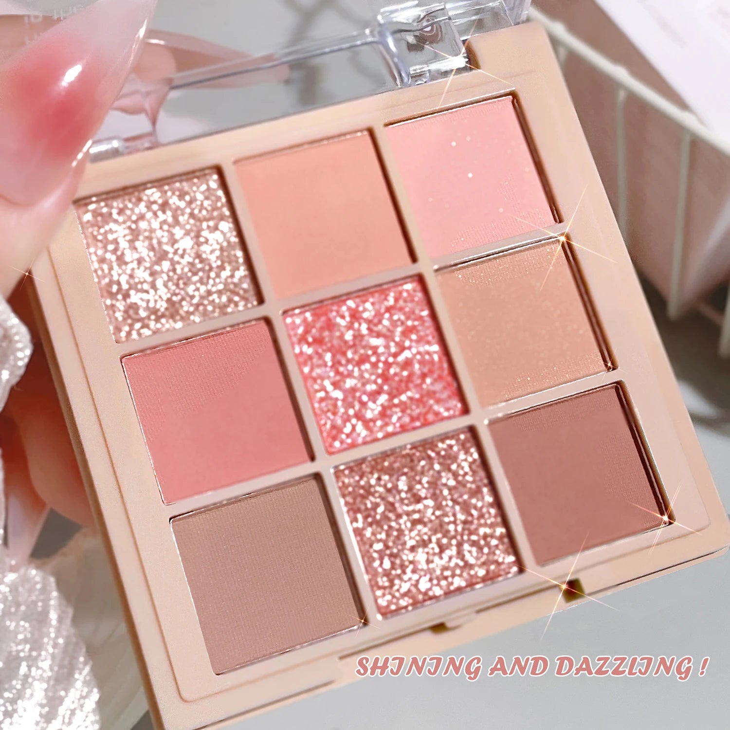 Brown Coral Gold Eyeshadow Palette 9 Shades