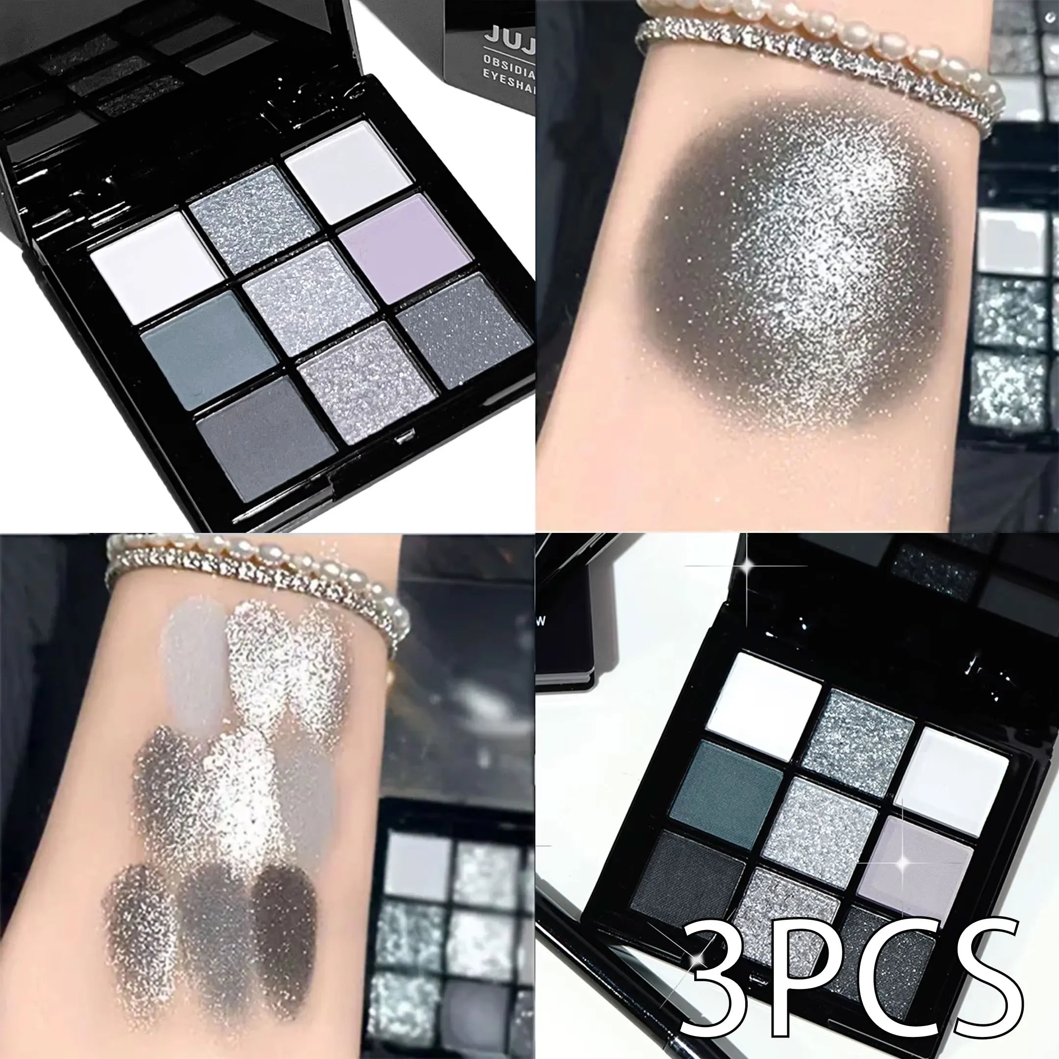 Smoky Eye Makeup Palette Gray Pink Tones
