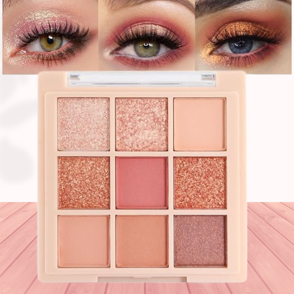 Brown Coral Gold Eyeshadow Palette 9 Shades