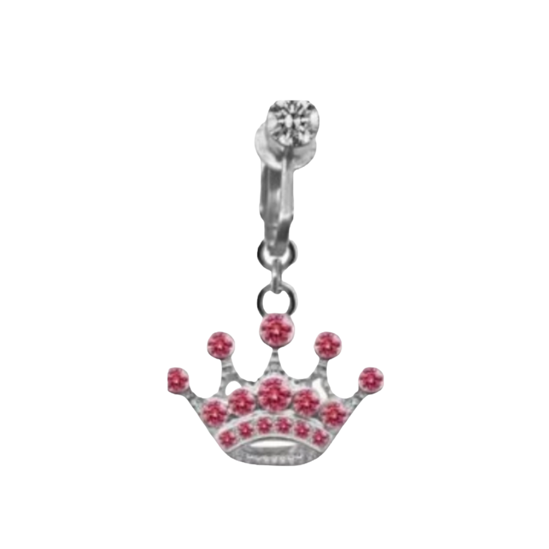 Pink Queen Clip On Belly Ring