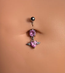 Pink Angel Belly Ring